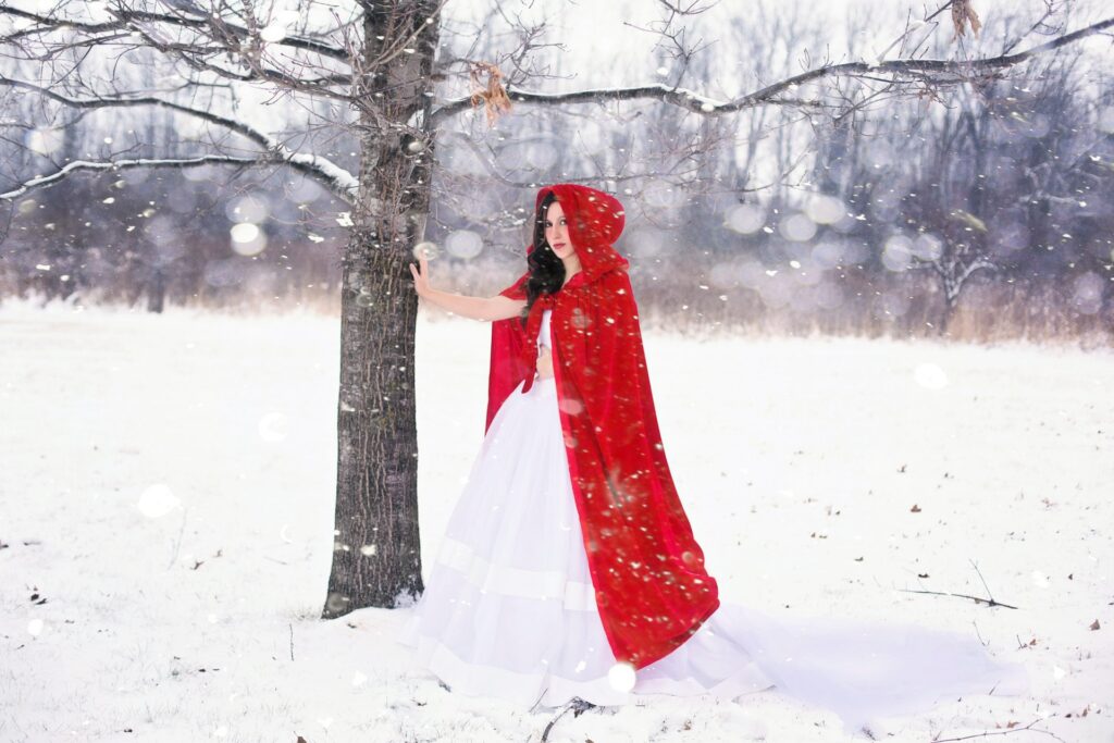 Dream Girl On The Snow Tree